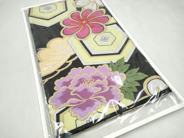 平和屋着物●六通柄袋帯　唐織　亀甲舞花文　金銀糸　正絹　逸品　CABL0873hy