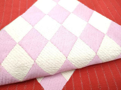 平和屋着物●六通柄袋帯　唐織　菱繋ぎ　正絹　逸品　未使用　CABL0874hy