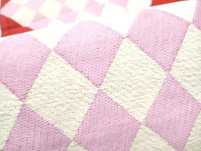 平和屋着物●六通柄袋帯　唐織　菱繋ぎ　正絹　逸品　未使用　CABL0874hy