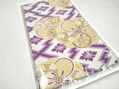 平和屋着物●六通柄袋帯　舞花文　金糸　正絹　逸品　CABL0879hy