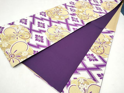 平和屋着物●六通柄袋帯　舞花文　金糸　正絹　逸品　CABL0879hy