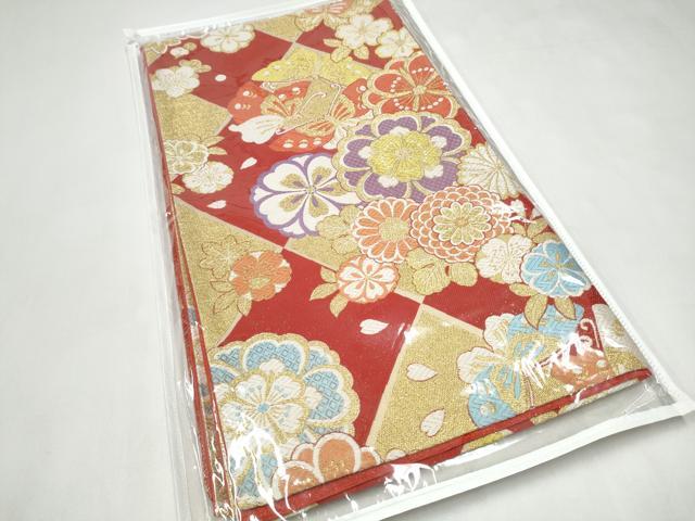 平和屋着物●六通柄袋帯　唐織　花蝶文　金糸　正絹　逸品　CABL0881hy
