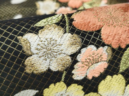 平和屋着物●西陣　酒井守謹製　六通柄袋帯　天然素材シルク紬　舞花文　金糸　正絹　逸品　CABL0882hy