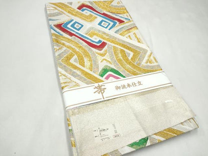 平和屋着物●六通柄袋帯　Clima　幾何学文様　金糸　逸品　CABL0887hy