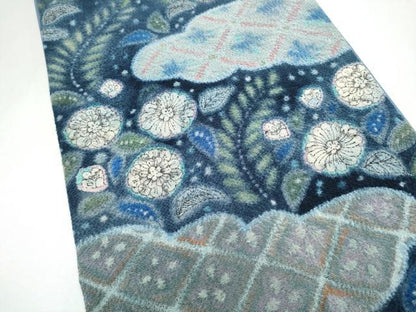 平和屋着物●太鼓柄袋帯　辻が花　鬼しぼ縮緬　正絹　逸品　CABL0897hy