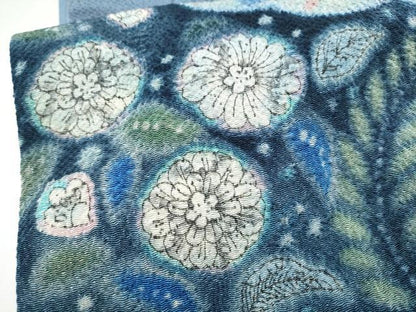 平和屋着物●太鼓柄袋帯　辻が花　鬼しぼ縮緬　正絹　逸品　CABL0897hy