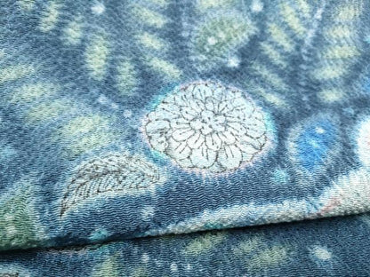 平和屋着物●太鼓柄袋帯　辻が花　鬼しぼ縮緬　正絹　逸品　CABL0897hy