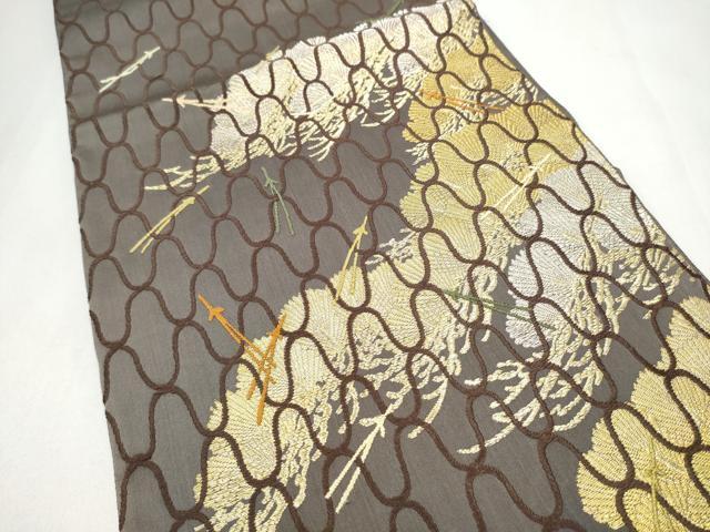 平和屋着物●皇室・伊勢神宮御用　御御帯　山口美術織物　山口弘躬　太鼓柄袋帯　網千松籟錦文　金糸　正絹　逸品　CABL0902hy