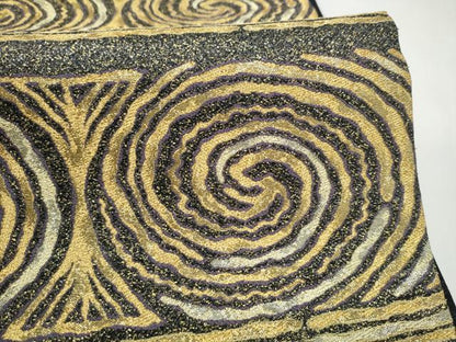 平和屋着物●西陣　六通柄袋帯　作家物　幾何学文様　金糸　正絹　逸品　未使用　CABL0907hy