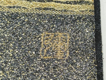 平和屋着物●西陣　六通柄袋帯　作家物　幾何学文様　金糸　正絹　逸品　未使用　CABL0907hy