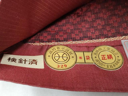 平和屋着物●西陣　じゅらく謹製　六通柄袋帯　線　紙箱・証紙付き　上代68万　正絹　逸品　未使用　CABL0915hy