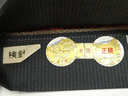 平和屋着物●西陣　じゅらく謹製　六通柄袋帯　線　金糸　紙箱・証紙付き　上代68万　正絹　逸品　未使用　CABL0916hy