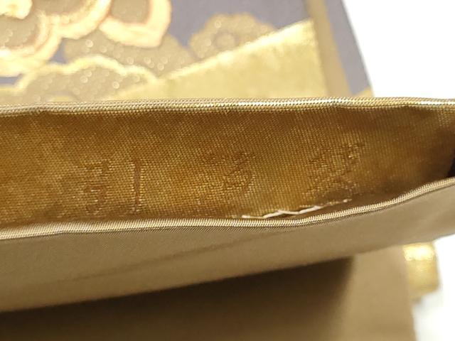 平和屋着物●六通柄袋帯　唐織　麗華扇形文　金糸　引箔　正絹　逸品　CABL0922hy