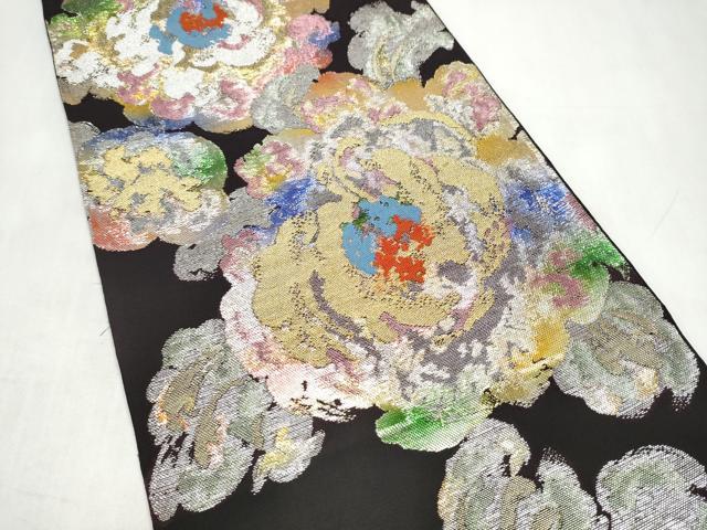 平和屋着物●六通柄袋帯　幻想の花　金銀糸　正絹　逸品　CABL0924hy