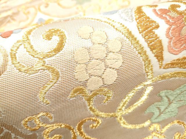 平和屋着物●六通柄袋帯　唐織　花唐草文　金銀糸　正絹　逸品　CABL0925hy