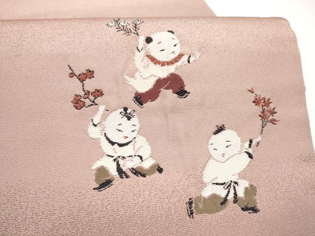 平和屋着物●西陣　川島織物　洗える最高級着物　＜英＞はなぶさ謹製　六通柄　京袋帯　唐子　たとう紙付き　CABL0932hy