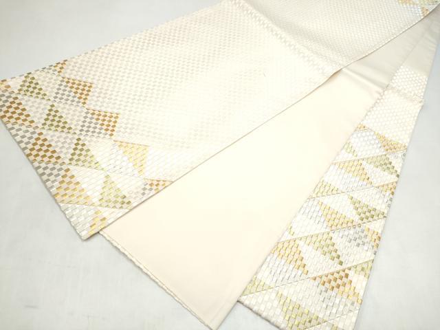 平和屋着物●山口美術織物 皇室 伊勢神宮御用　山口正夫監修　太鼓柄袋帯　鱗文　金銀糸　正絹　逸品　CABL0935hy