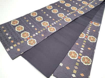 平和屋着物●六通柄袋帯　唐織　舞花文　金糸　正絹　逸品　CABL0939hy