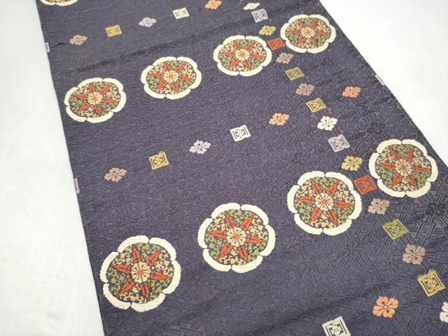 平和屋着物●六通柄袋帯　唐織　舞花文　金糸　正絹　逸品　CABL0939hy