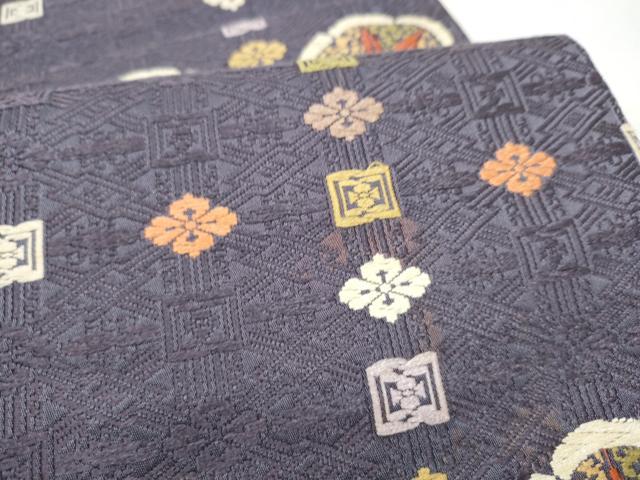 平和屋着物●六通柄袋帯　唐織　舞花文　金糸　正絹　逸品　CABL0939hy