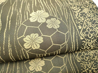 平和屋着物●両面　六通柄袋帯　蹴斗　WORLD　CUP　2002　サッカーボール　金銀糸　正絹　逸品　未使用　CABL0940hy