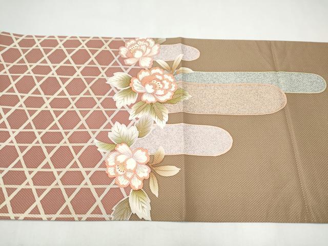 平和屋着物●中嶋まさひろ 蝋彩染作家　太鼓柄袋帯　花蝶文　金彩　正絹　逸品　未使用　CABL0943hy