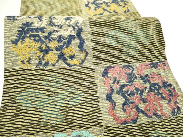 平和屋着物●六通柄袋帯　花唐草文　金糸　正絹　逸品　CABL0944hy