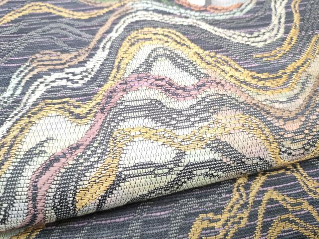 平和屋着物●六通柄袋帯　流水文　金糸　正絹　逸品　CABL0945hy