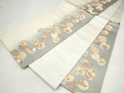 平和屋着物●六通柄袋帯　献上手毬文　金糸　正絹　逸品　CABL0948hy