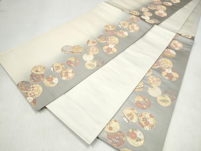平和屋着物●六通柄袋帯　献上手毬文　金糸　正絹　逸品　CABL0948hy