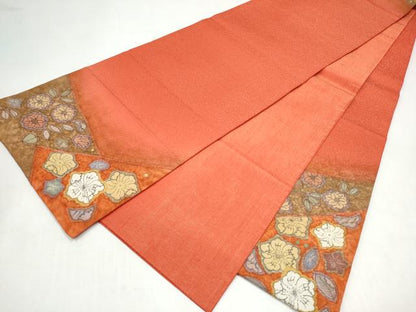 平和屋着物●太鼓柄袋帯　絞り　辻が花　金糸　正絹　逸品　未使用　CABL0949hy