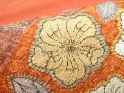 平和屋着物●太鼓柄袋帯　絞り　辻が花　金糸　正絹　逸品　未使用　CABL0949hy