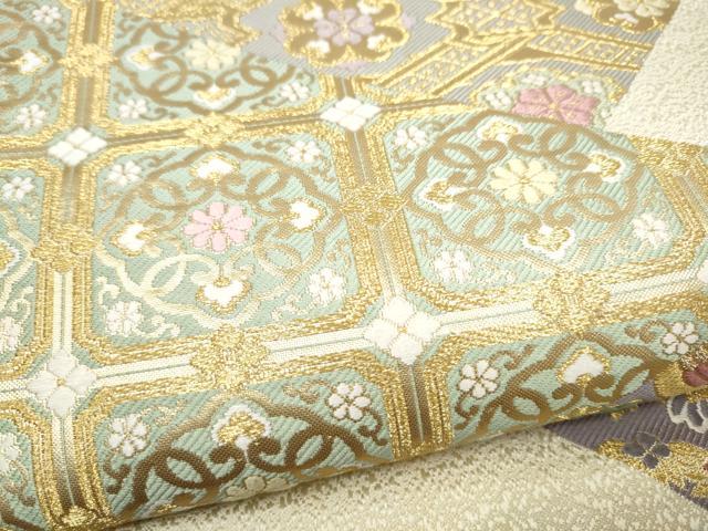 平和屋着物●六通柄袋帯　唐織　百賀　金糸　正絹　逸品　CABL0955hy