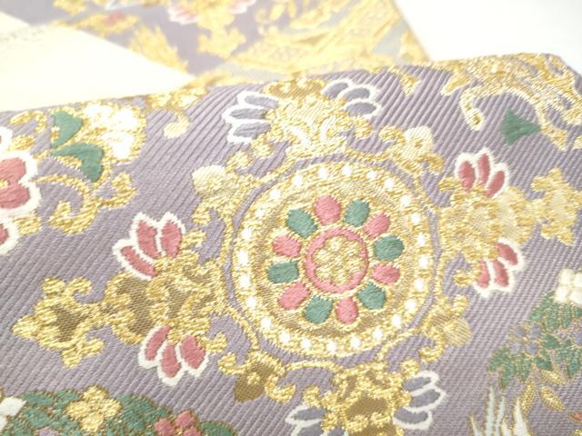 平和屋着物●六通柄袋帯　唐織　百賀　金糸　正絹　逸品　CABL0955hy