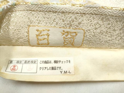 平和屋着物●六通柄袋帯　唐織　百賀　金糸　正絹　逸品　CABL0955hy