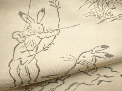 平和屋着物●全通柄　本袋帯　鳥獣戯画　正絹　逸品　CABL0958hy
