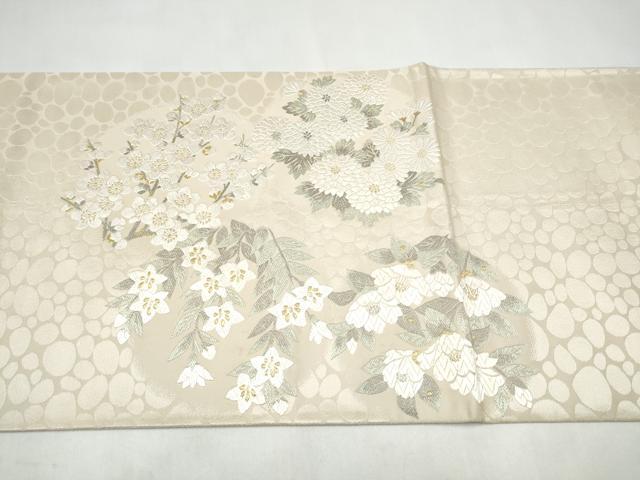 平和屋着物●人間国宝・羽田登喜男　六通柄袋帯　花遊瑞鳥文　金銀糸　さが美扱い　正絹　逸品　CABL0959hy