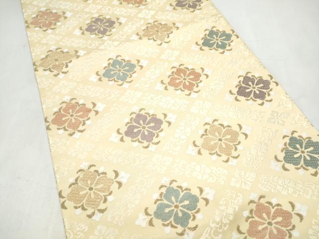 平和屋着物●六通柄袋帯　唐織　菱花文　正絹　逸品　CABL0963hy