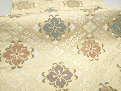 平和屋着物●六通柄袋帯　唐織　菱花文　正絹　逸品　CABL0963hy