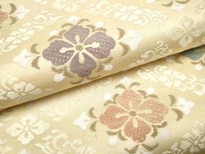 平和屋着物●六通柄袋帯　唐織　菱花文　正絹　逸品　CABL0963hy