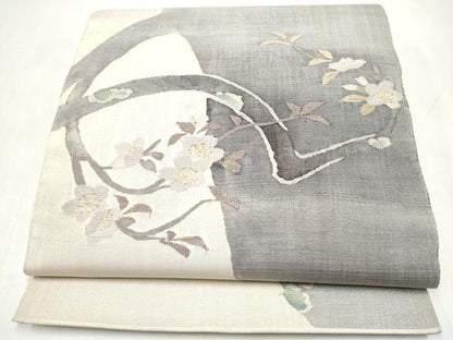 平和屋着物●太鼓柄袋帯　枝桜文　金糸　正絹　逸品　CABL0966hy