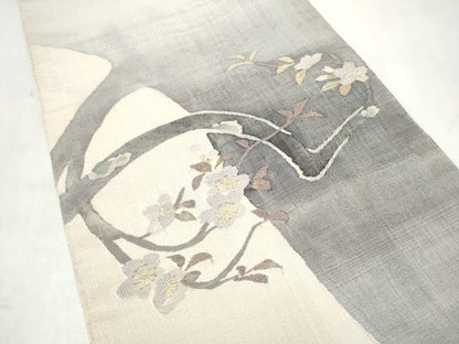 平和屋着物●太鼓柄袋帯　枝桜文　金糸　正絹　逸品　CABL0966hy