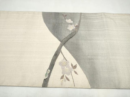 平和屋着物●太鼓柄袋帯　枝桜文　金糸　正絹　逸品　CABL0966hy