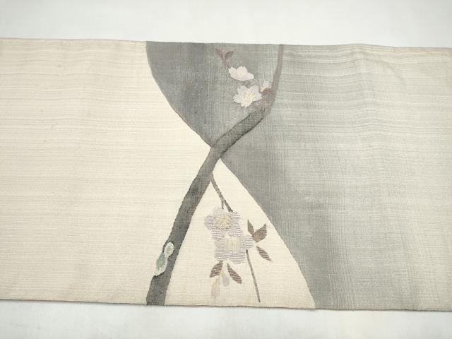 平和屋着物●太鼓柄袋帯　枝桜文　金糸　正絹　逸品　CABL0966hy