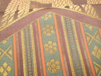 平和屋着物●皇室献上作家　北出与三郎　六通柄　本袋帯　吉祥縄紋錦　金糸　正絹　逸品　CABL0969hy
