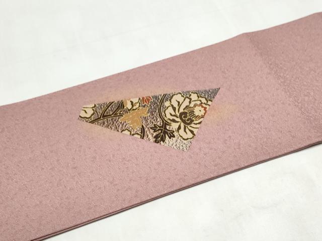 平和屋着物●九寸名古屋帯　牡丹唐草文　金彩　正絹　逸品　CABL0979hy