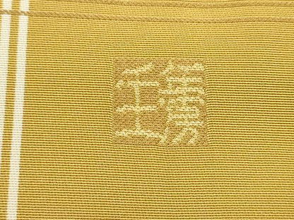 平和屋着物●1897年創業 名門岡野 本場筑前博多織 千年工房　八寸名古屋帯　間道　長尺　正絹　逸品　CABL0995hy