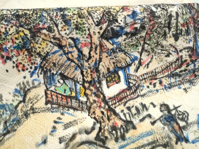 平和屋着物●九寸名古屋帯　作家物　手描き　人物風景文　正絹　逸品　CABL0996hy