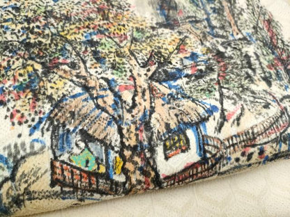 平和屋着物●九寸名古屋帯　作家物　手描き　人物風景文　正絹　逸品　CABL0996hy