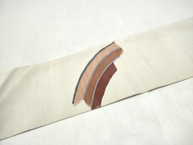 平和屋着物●明綴れ　九寸名古屋帯　幾何学文様　正絹　逸品　CABL1003hy